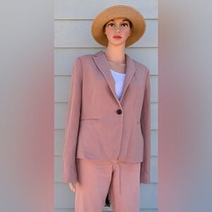 Ann Taylor Pink Blazer Tailored Shawl Collar